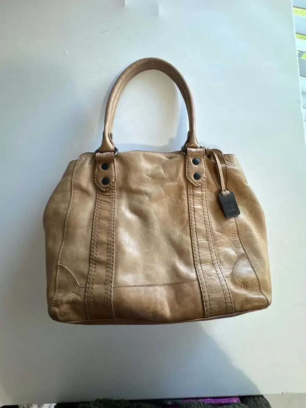 Frye Melissa Tan Leather Hobo Shoulder Bag